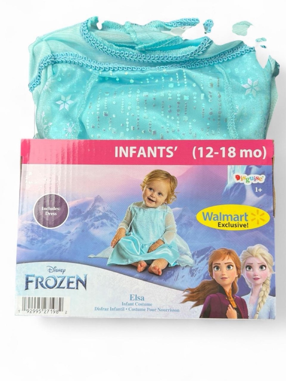 New in Box Disney Frozen Elsa Infant Dress 12-18 Months